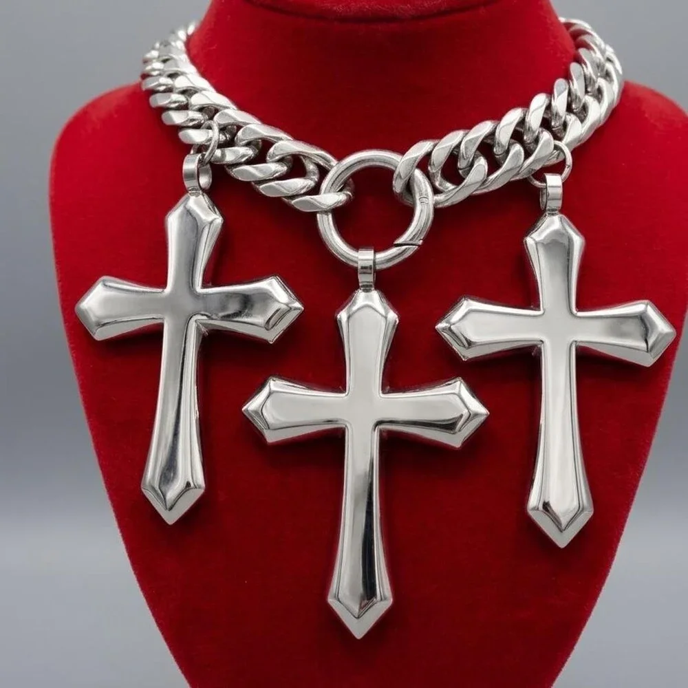 Triple Cross Oversized Gothic Stainless steel 16inch